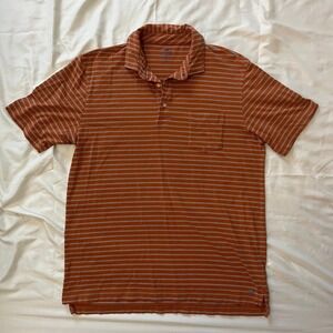 Peter Millar Mountainside Collection Polo Shirt Mens Medium Orange Stripe